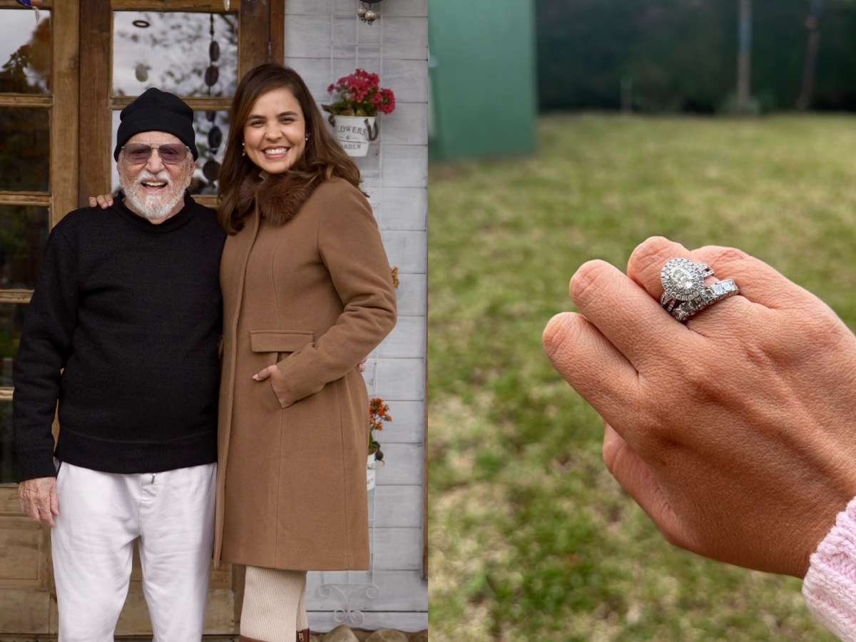 Carlos Alberto de Nóbrega surpreende esposa com anel de diamantes em jantar especial