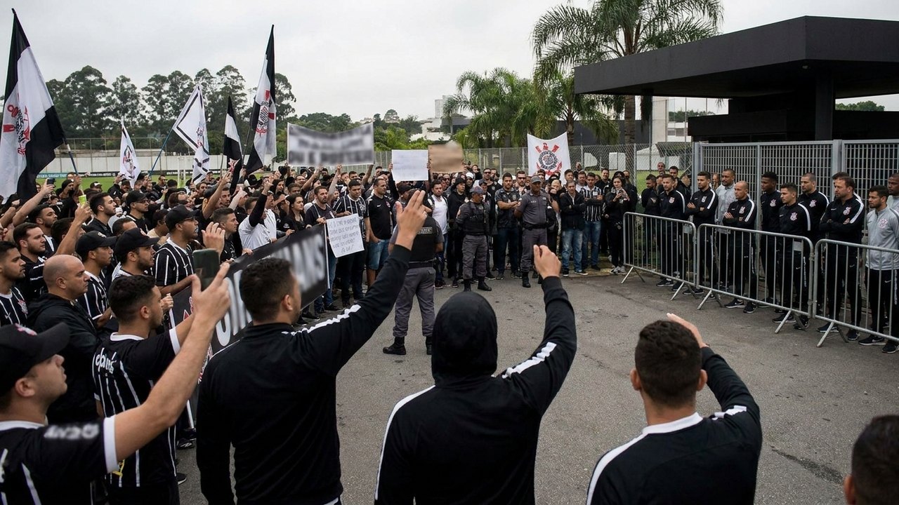 Torcedores do Corinthians cobram atitude de jogadores após eliminação na Libertadores